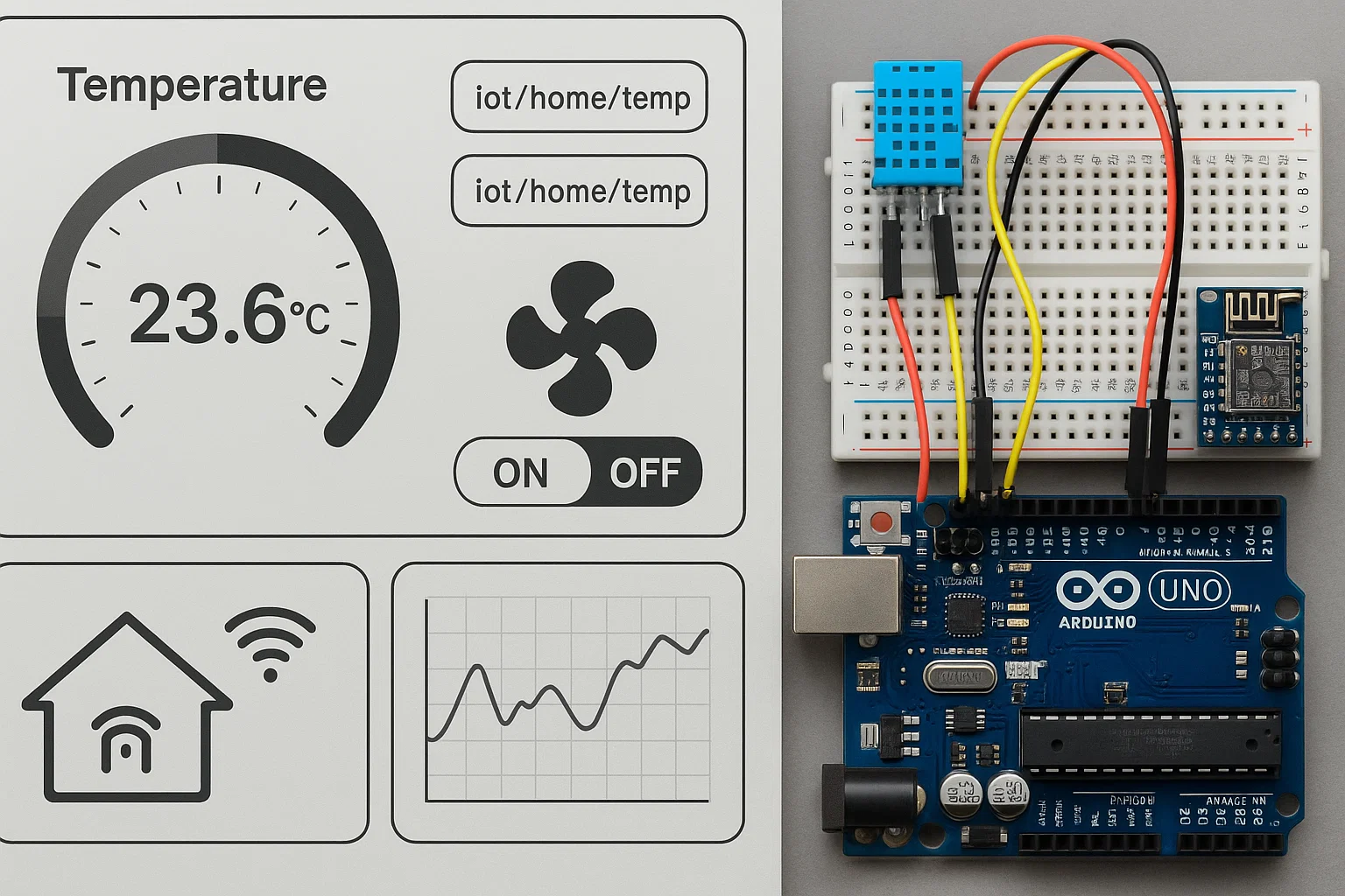 Smart Home Temperature Control System Using Arduino & MQTT