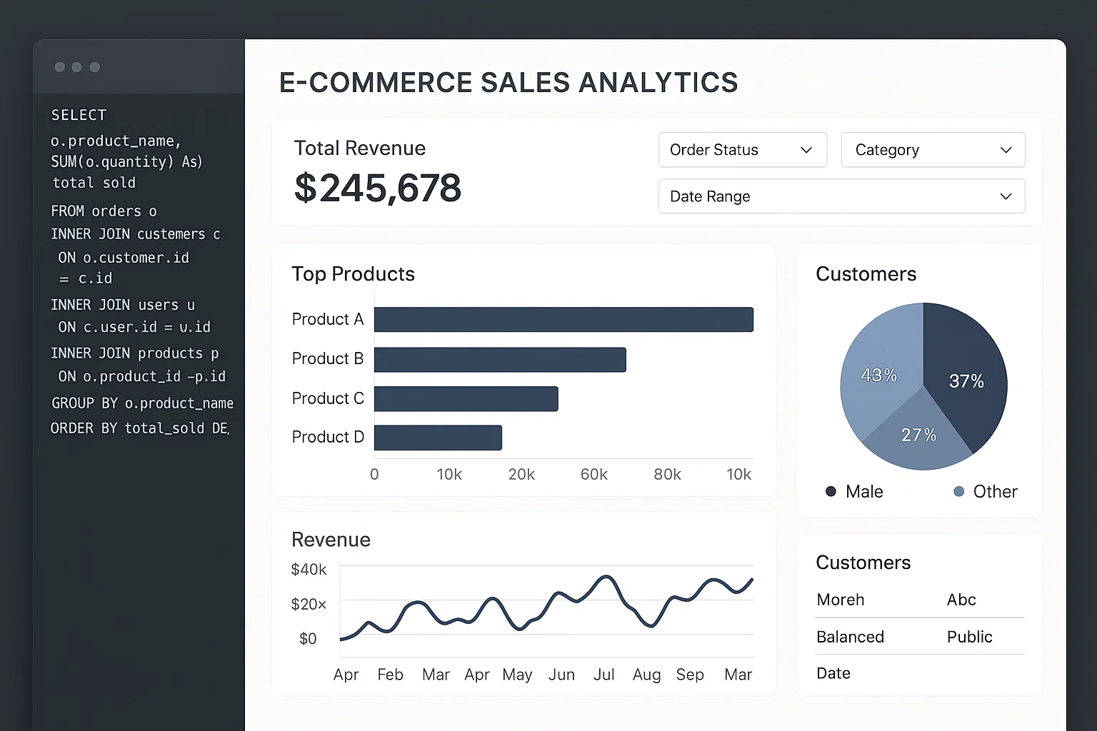 E-Commerce Sales Analytics Dashboard