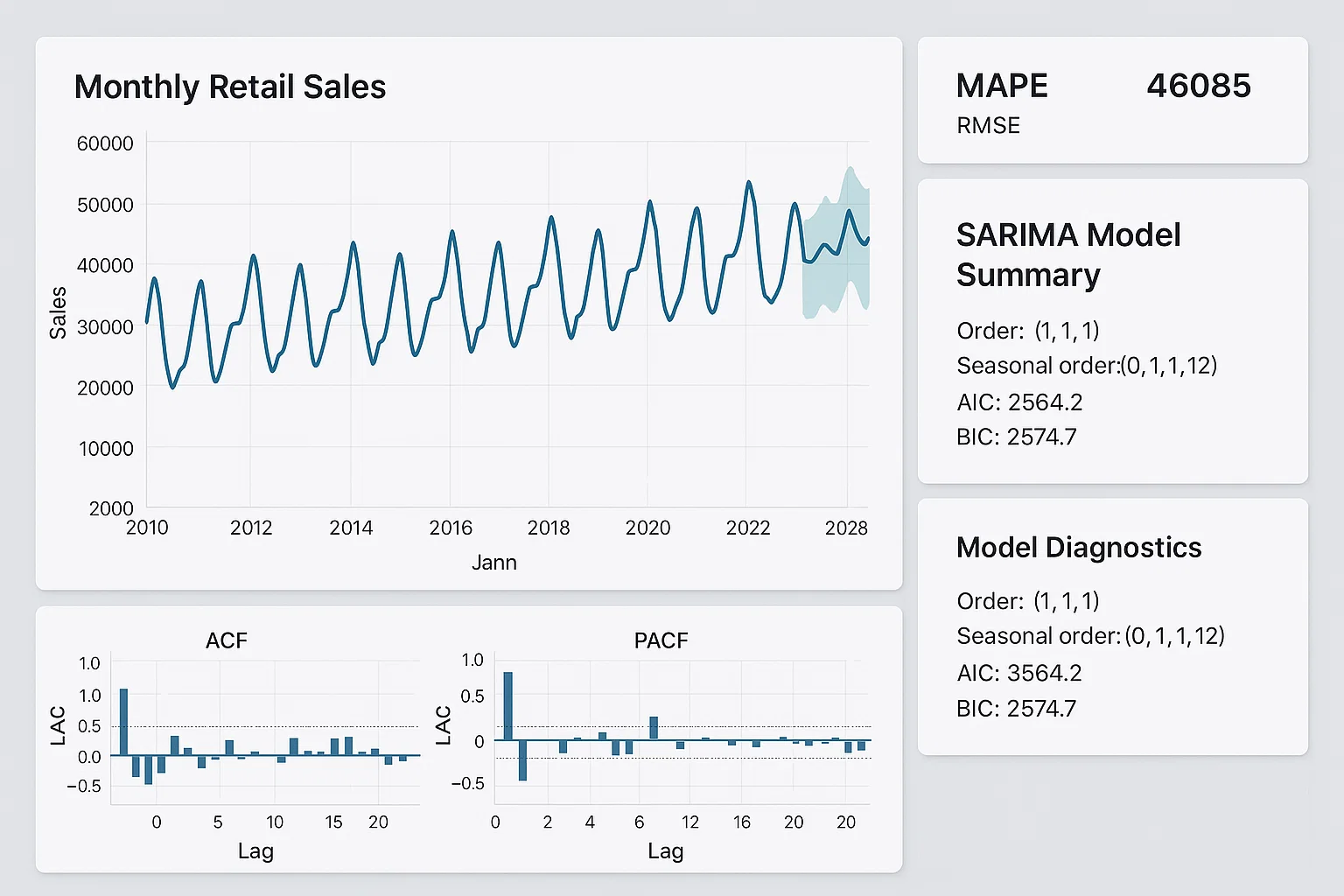 ARIMA Forecasting on Real‑World Data